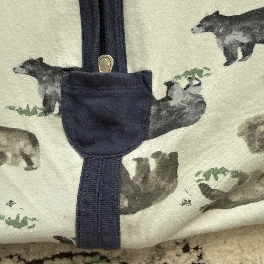 Burts Bees Baby Sleep Sack Pale Blue Bears 6-12 Months, 2 Way Zipper